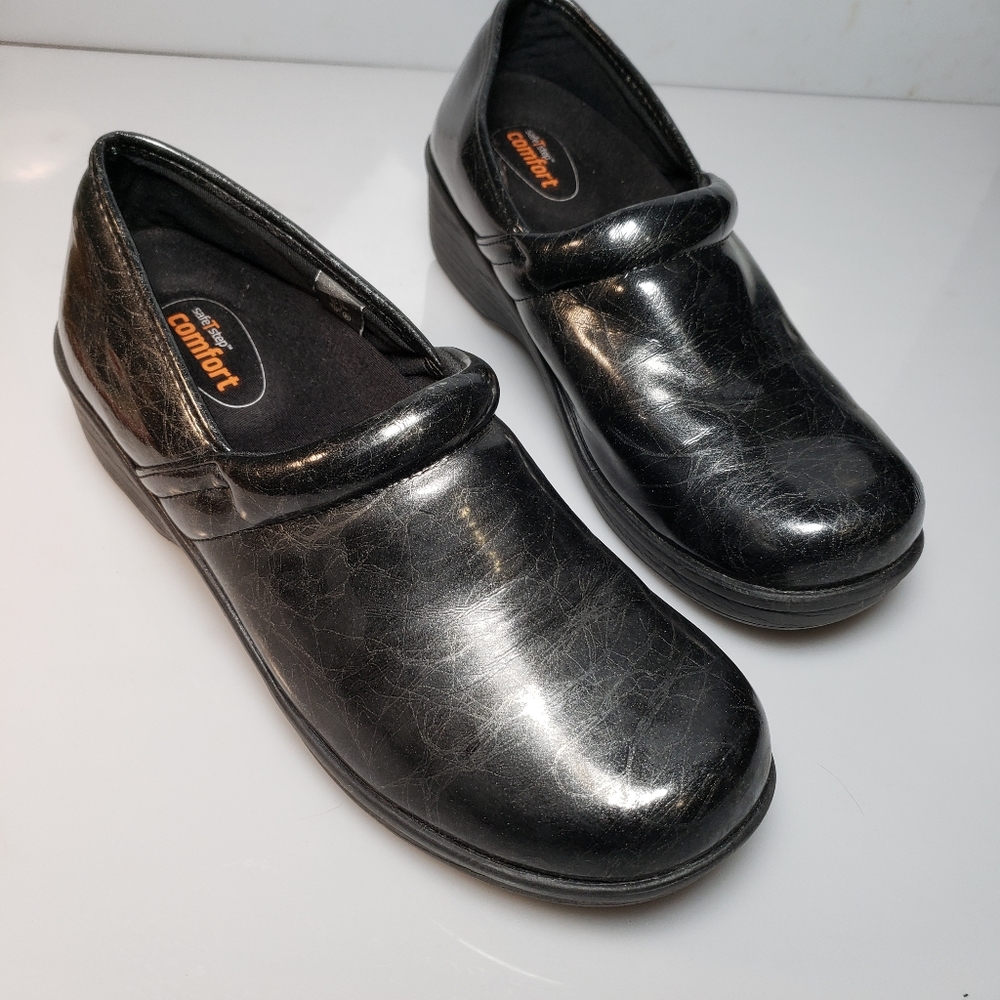 Safe T Step SafeTstep Women's Slip Resistant Gretchen Black Clog Shoes 9.5 - Picture 8 of 11